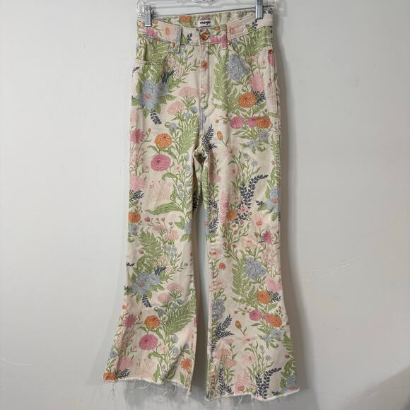 Wrangler Denim - Wrangler x Free People Women's Wanderer 622 High-Rise Flare Jeans Floral 27